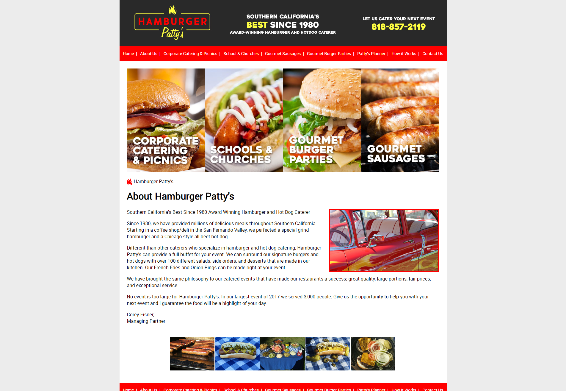 Hamburger Patty's Catering website
